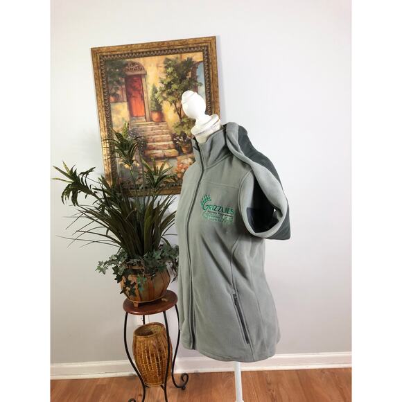 Port Authority Women Soft Fleece Jacket Gray Small Full Zipper Front High Neck - Picture 4 of 13